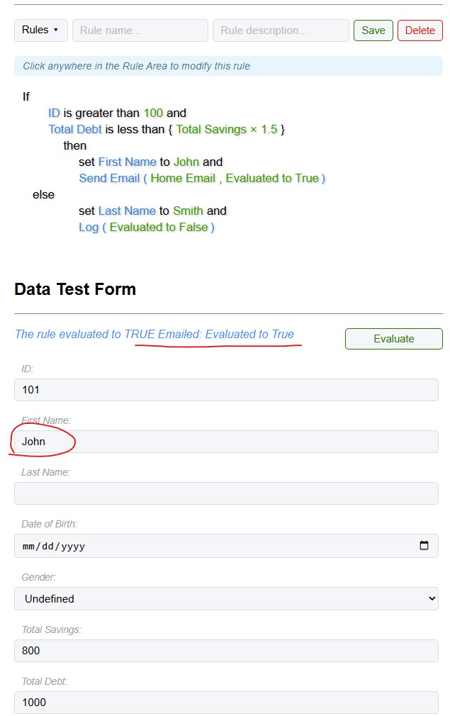 User Web Form Tested